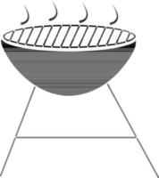 Barbecue on grill in black and white color. vector