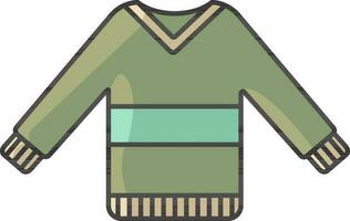 Tricolor Sweater Or Inner Icon In Flat Style. vector