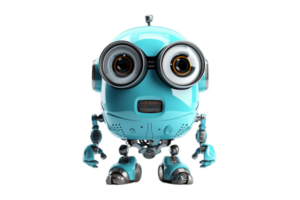 Cute Robot on Transparent Background. AI png