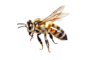 Honey bee isolated on transparent background. AI png