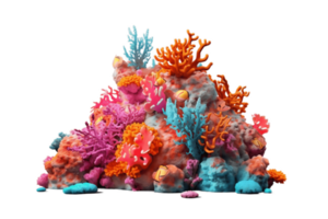 Coral Reef on Transparent Background. AI png