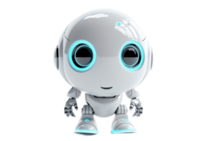 Cute Robot on Transparent Background. AI png
