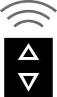 black and white wifi signal with button. vector