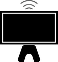 Flat style television screen in black and white color. vector