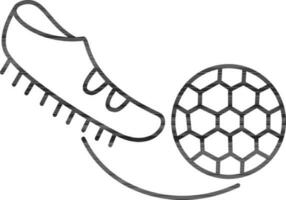 arte lineal ilustración de un fútbol americano jugador. vector