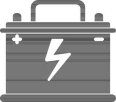 black and white car battery in flat style. vector