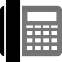 Telephone in black and white color. vector