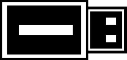 Isolated black and white flash drive. vector