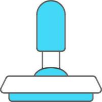 Turquoise And White Stamper Icon In Flat Style. vector
