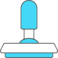 Turquoise And White Stamper Icon In Flat Style. vector