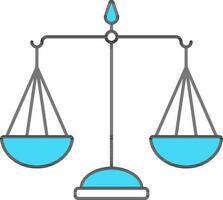 Turquoise Balance Scale Icon In Flat Style. vector