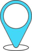 Turquoise And White Navigation Pointer Icon In Flat Style. vector