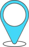 Turquoise And White Navigation Pointer Icon In Flat Style. vector