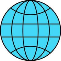 Turquoise Globe Icon In Flat Style. vector
