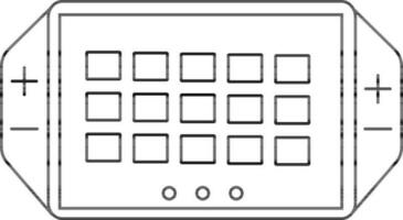 Isolated game controller in line art illustration. vector