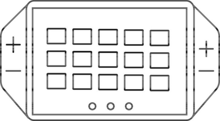 Isolated game controller in line art illustration.