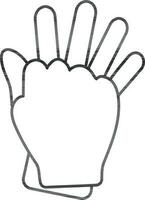 Illustration of hand glove icon in flat style. vector