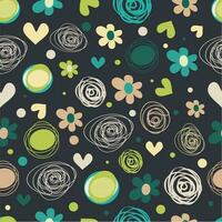 Decorative floral element on black abstract background. vector