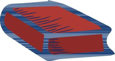 Closed book in red and blue color. vector