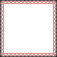White background with red wavy border. vector