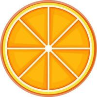 plano ilustración de naranja Fruta rebanada. vector