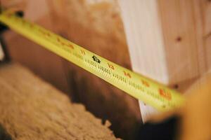 Close Up Of Tape Measure Showing Distance In Inches. photo