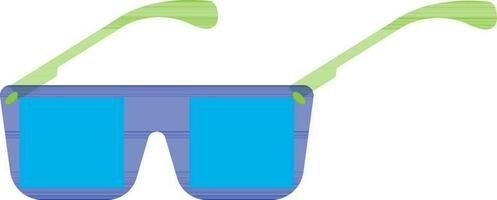 Sunglasses in green and blue color. vector