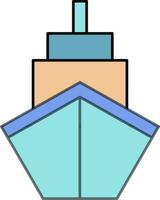 Front side view of a Ship. vector