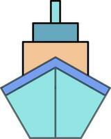 Front side view of a Ship. vector