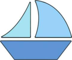 Flat illustration of a Sailboat. vector