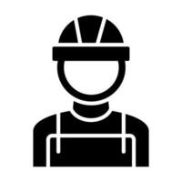 Builder Male Glyph Icon Design vector