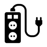 Extension Cord Glyph Icon Design vector