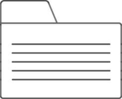 Line art illustration of File folder. vector