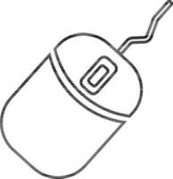 Computer mouse icon in thin line. vector