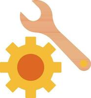 Setting and wrench icon on white background. vector