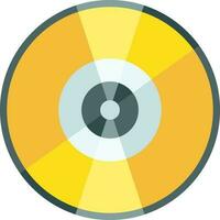 Isolated glossy yellow disc. vector