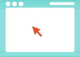 Browser window icon with red Cursor. vector