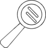 Flat thin line illustration of Magnifying glass. vector