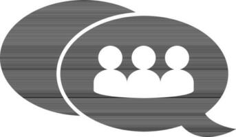 Men in speech bubble with black and white color. vector