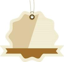 Badge style hanging price tag isolated on white background. vector