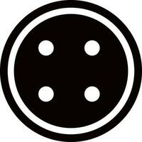 Round black and white button. vector