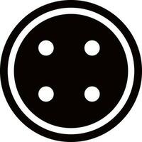 Round black and white button. vector