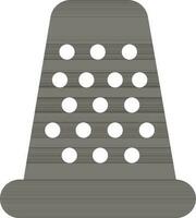 Black thimble on white background. vector