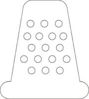 Line art thimble on white background. vector