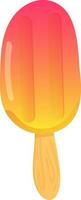 Glossy orange stick ice cream. vector