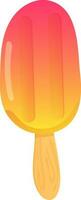 Glossy orange stick ice cream. vector