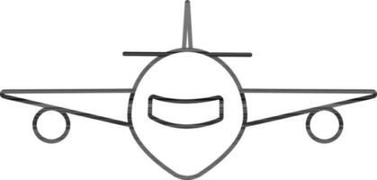 Line art illustration of a flying airplane. vector