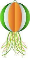 Tricolor ball with ribbon decorative. vector