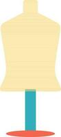 Yellow man mannequin with blue and orange stand. vector