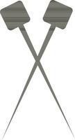 Cross two knitting needle. vector